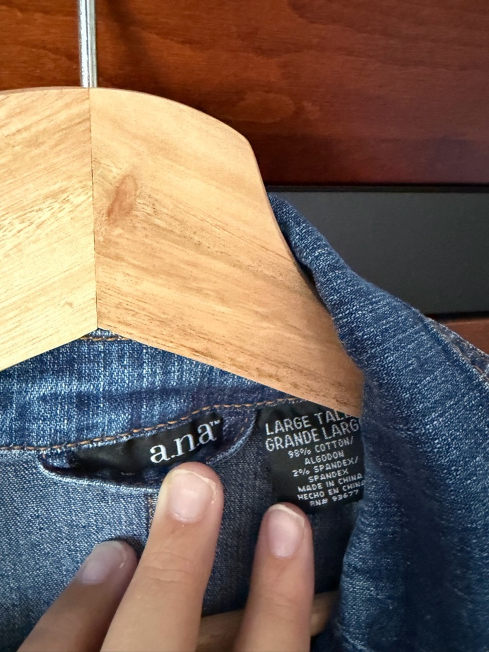 a.n.a Blue Denim Jacket Blazer - Picture 3 of 4